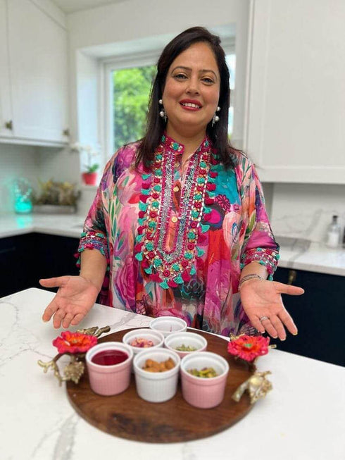 Pink Heavy Neck Kaftan Co ord Set
